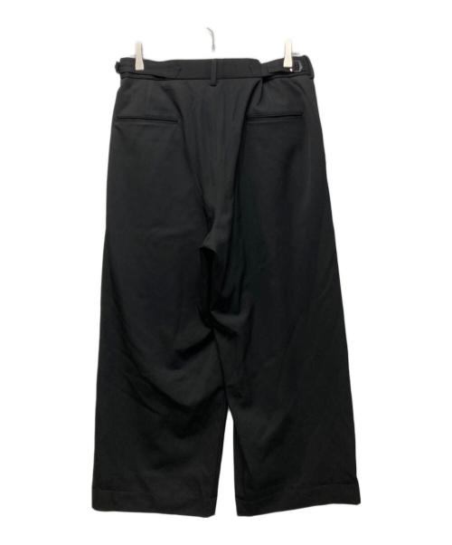 MARKA（マーカ）MARKA (マーカ) TWO TUCK BAGGY TROUSERS -2/60 WASHER WOOL GABARDINE ブラック サイズ:2の古着・服飾アイテム