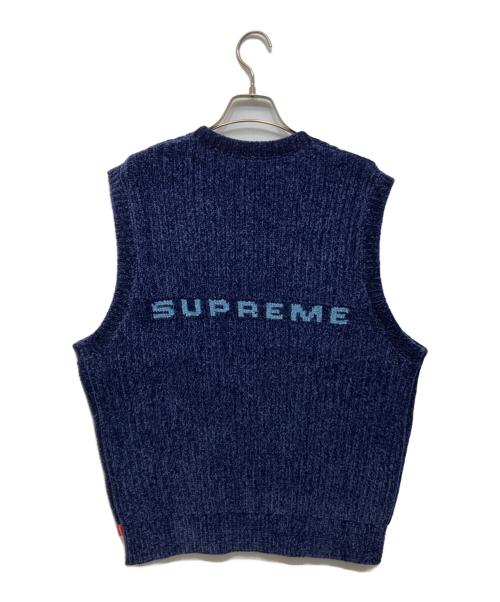 SUPREME（シュプリーム）Supreme (シュプリーム) CHENILLE SWEATER VEST ネイビー サイズ:Lの古着・服飾アイテム