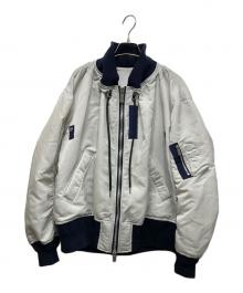 sacai（サカイ）の古着「MA-1×Melton Jacket / 19-04714 」｜グレー×ネイビー