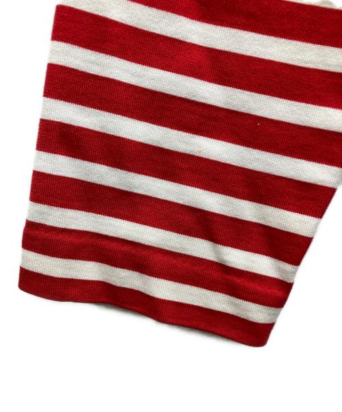 maison kitsune（メゾンキツネ）maison kitsune (メゾンキツネ) TRICOLOR FOX PATCH CLASSIC MARIN TEE-SHIRT レッド サイズ:Sの古着・服飾アイテム