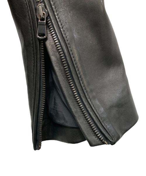 EMMETI（エンメティ）EMMETI (エンメティ) ラムレザージャケット ブラック サイズ:44の古着・服飾アイテム