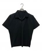HOMME PLISSE ISSEY MIYAKEオム プリッセ イッセイ ミヤケ）の古着「プリーツポロシャツ」｜ブラック