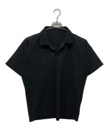 HOMME PLISSE ISSEY MIYAKE（オム プリッセ イッセイ ミヤケ）の古着「プリーツポロシャツ」｜ブラック