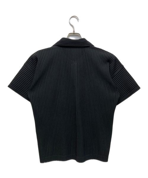 HOMME PLISSE ISSEY MIYAKE（オム プリッセ イッセイ ミヤケ）HOMME PLISSE ISSEY MIYAKE (オム プリッセ イッセイ ミヤケ) プリーツポロシャツ ブラック サイズ:２の古着・服飾アイテム