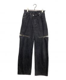 MAISON SPECIAL（メゾンスペシャル）の古着「Side Slash Denim Pants」｜ブラック