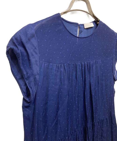 BALLSEY（ボールジィ）BALLSEY (ボールジィ) ランダムドットジャカード ティアードワンピース ブルー サイズ:36の古着・服飾アイテム