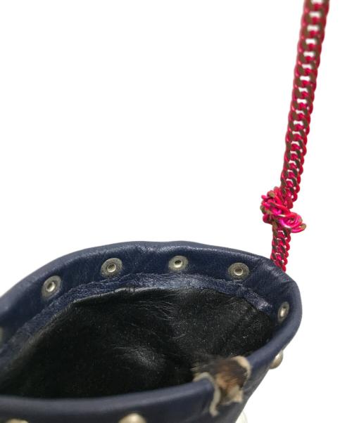 sacai（サカイ）sacai (サカイ) レザーネックポーチ ネイビーの古着・服飾アイテム