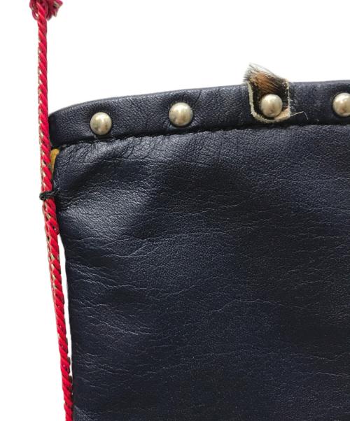 sacai（サカイ）sacai (サカイ) レザーネックポーチ ネイビーの古着・服飾アイテム