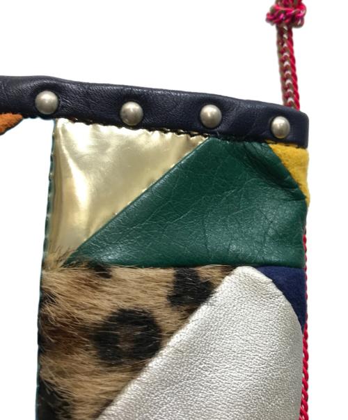 sacai（サカイ）sacai (サカイ) レザーネックポーチ ネイビーの古着・服飾アイテム