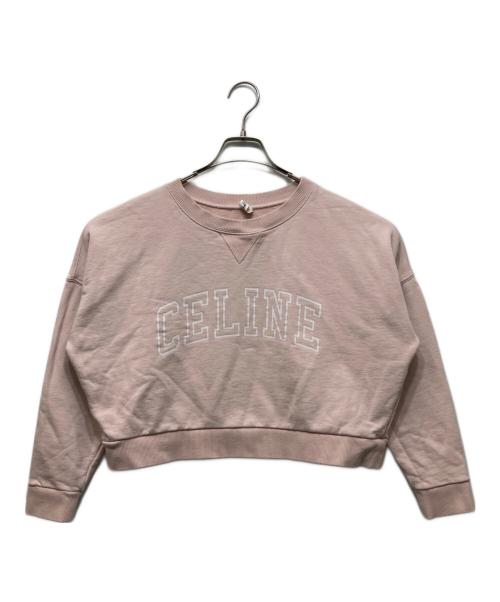 CELINE（セリーヌ）CELINE (セリーヌ) ロゴスウェット ピンク サイズ:XSの古着・服飾アイテム