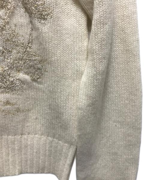Christian Dior（クリスチャン ディオール）Christian Dior (クリスチャン ディオール) スター刺繍カシミヤニット　イタリア製　214S57AM001　 ホワイト サイズ:34の古着・服飾アイテム