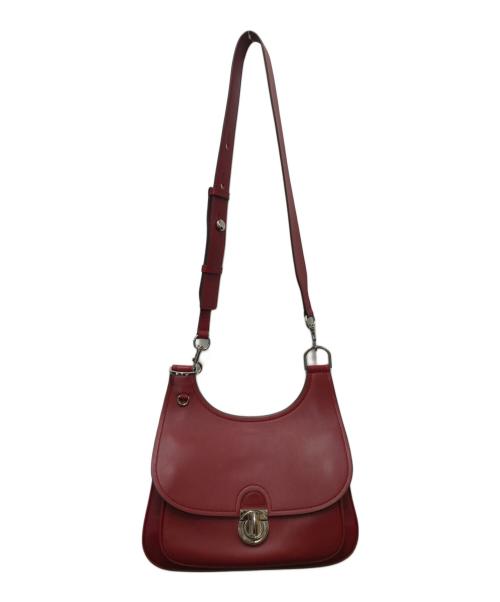 TORY BURCH（トリーバーチ）TORY BURCH (トリーバーチ) JAMES スムースレザーサドルショルダーバッグ レッドの古着・服飾アイテム