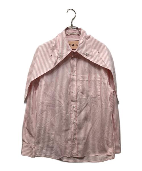 PLAN C（プランシー）Plan C (プランシー) ボウタイストライプシャツ ピンク サイズ:40の古着・服飾アイテム