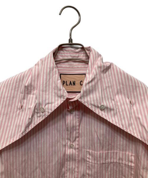 PLAN C（プランシー）Plan C (プランシー) ボウタイストライプシャツ ピンク サイズ:40の古着・服飾アイテム