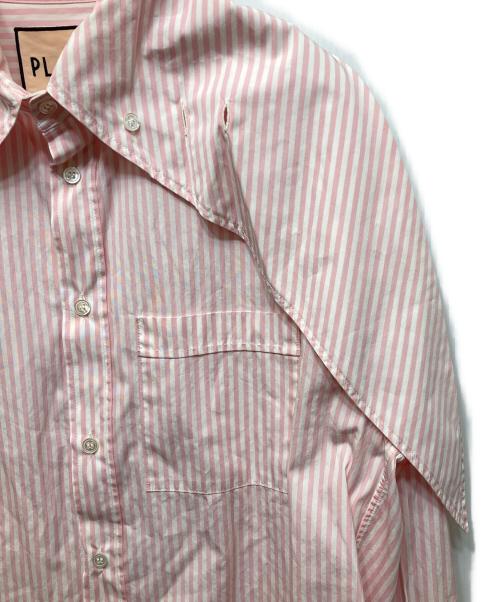 PLAN C（プランシー）Plan C (プランシー) ボウタイストライプシャツ ピンク サイズ:40の古着・服飾アイテム