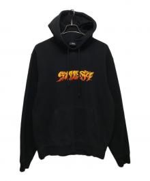 stussy（ステューシー）の古着「プルオーバーパーカー」｜ブラック