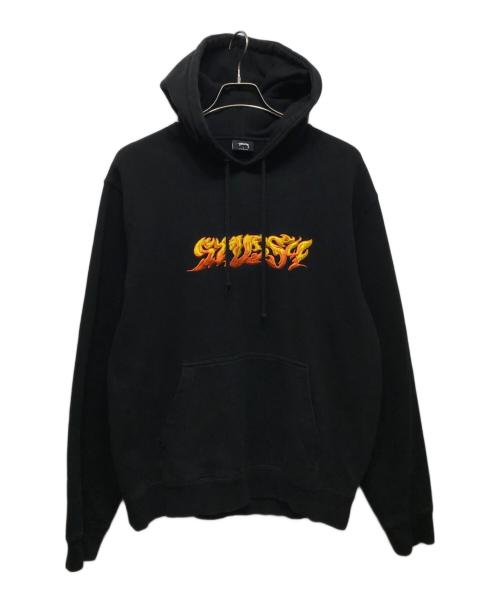 stussy（ステューシー）stussy (ステューシー) プルオーバーパーカー ブラック サイズ:Lの古着・服飾アイテム