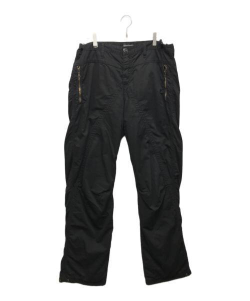 EMPORIO ARMANI（エンポリオ アルマーニ）EMPORIO ARMANI (エンポリオ アルマーニ) 00’S ジップデザインパラシュートパンツ ブラック サイズ:52の古着・服飾アイテム