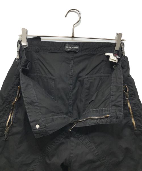 EMPORIO ARMANI（エンポリオ アルマーニ）EMPORIO ARMANI (エンポリオ アルマーニ) 00’S ジップデザインパラシュートパンツ ブラック サイズ:52の古着・服飾アイテム