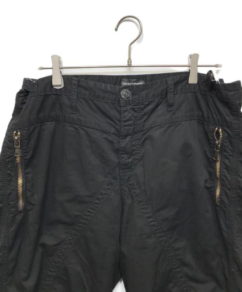 EMPORIO ARMANI（エンポリオ アルマーニ）EMPORIO ARMANI (エンポリオ アルマーニ) 00’S ジップデザインパラシュートパンツ ブラック サイズ:52の古着・服飾アイテム