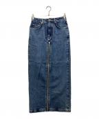 JOHN LAWRENCE SULLIVANジョン ローレンス サリバン）の古着「WASHED DENIM ZIP LONG SKIRT」｜インディゴ
