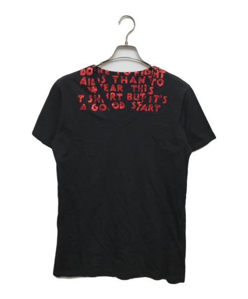 Maison Margiela（メゾンマルジェラ）Maison Margiela (メゾンマルジェラ) エイズTEE ブラック×レッド サイズ:Sの古着・服飾アイテム