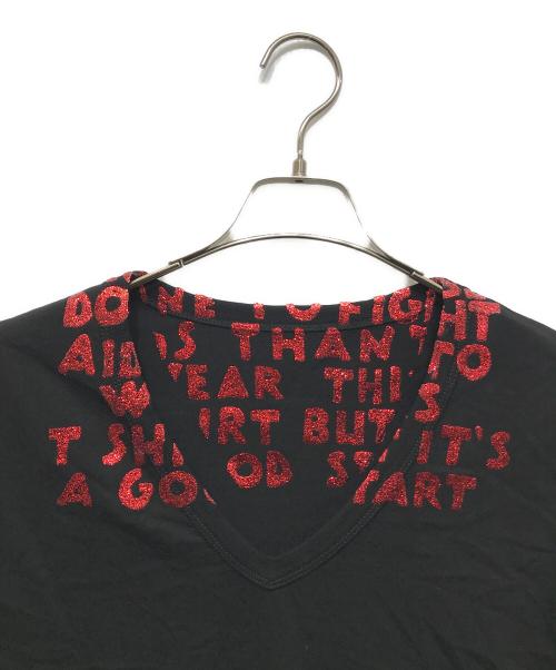 Maison Margiela（メゾンマルジェラ）Maison Margiela (メゾンマルジェラ) エイズTEE ブラック×レッド サイズ:Sの古着・服飾アイテム