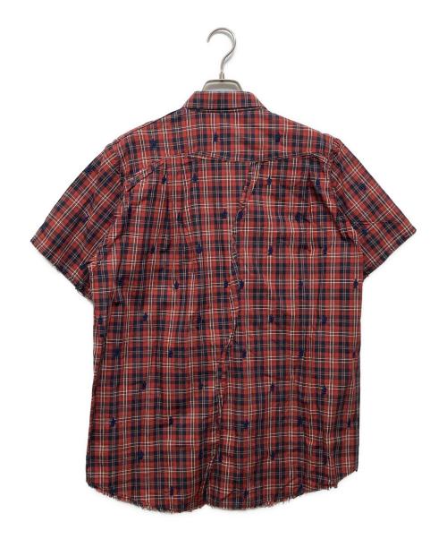 UNDERCOVERISM（アンダーカバーイズム）UNDERCOVERISM (アンダーカバーイズム) 半袖チェックシャツ レッド サイズ:3の古着・服飾アイテム