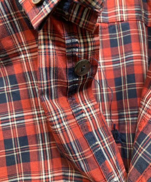 UNDERCOVERISM（アンダーカバーイズム）UNDERCOVERISM (アンダーカバーイズム) 半袖チェックシャツ レッド サイズ:3の古着・服飾アイテム