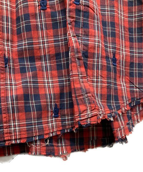 UNDERCOVERISM（アンダーカバーイズム）UNDERCOVERISM (アンダーカバーイズム) 半袖チェックシャツ レッド サイズ:3の古着・服飾アイテム