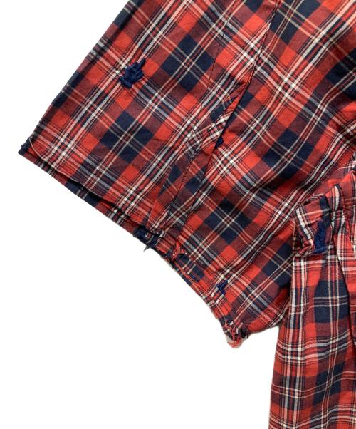 UNDERCOVERISM（アンダーカバーイズム）UNDERCOVERISM (アンダーカバーイズム) 半袖チェックシャツ レッド サイズ:3の古着・服飾アイテム