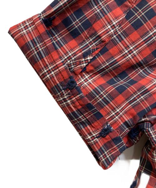 UNDERCOVERISM（アンダーカバーイズム）UNDERCOVERISM (アンダーカバーイズム) 半袖チェックシャツ レッド サイズ:3の古着・服飾アイテム
