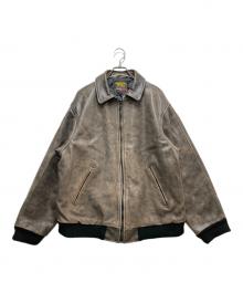 SUPREME×VANSON（シュプリーム×バンソン）の古着「レザージャケット　worn leather jacket(ウォーンレザージャケット)　20AW　USA製　サイズL　　」｜ブラウン