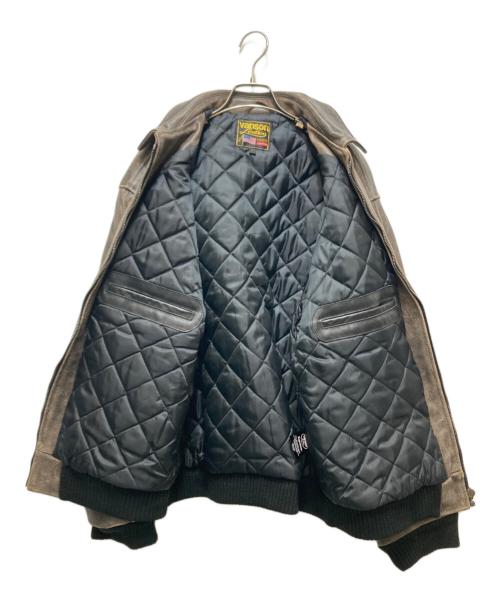 SUPREME（シュプリーム）Supreme (シュプリーム) VANSON (バンソン) レザージャケット　worn leather jacket(ウォーンレザージャケット)　20AW　USA製　サイズL　　 ブラウン サイズ:Lの古着・服飾アイテム