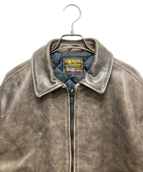 SUPREME（シュプリーム）Supreme (シュプリーム) VANSON (バンソン) レザージャケット　worn leather jacket(ウォーンレザージャケット)　20AW　USA製　サイズL　　 ブラウン サイズ:Lの古着・服飾アイテム