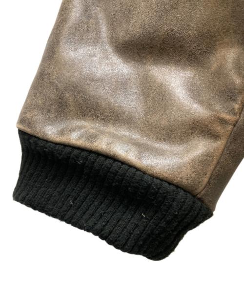 SUPREME（シュプリーム）Supreme (シュプリーム) VANSON (バンソン) レザージャケット　worn leather jacket(ウォーンレザージャケット)　20AW　USA製　サイズL　　 ブラウン サイズ:Lの古着・服飾アイテム