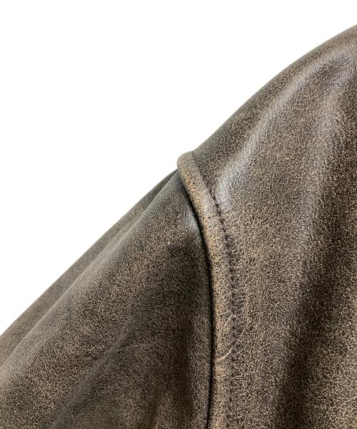 SUPREME（シュプリーム）Supreme (シュプリーム) VANSON (バンソン) レザージャケット　worn leather jacket(ウォーンレザージャケット)　20AW　USA製　サイズL　　 ブラウン サイズ:Lの古着・服飾アイテム