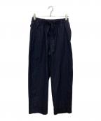 MARKAマーカ）の古着「TUMBLED WOOL TROPICAL COCOON WIDE EASY PANTS」｜ブラック