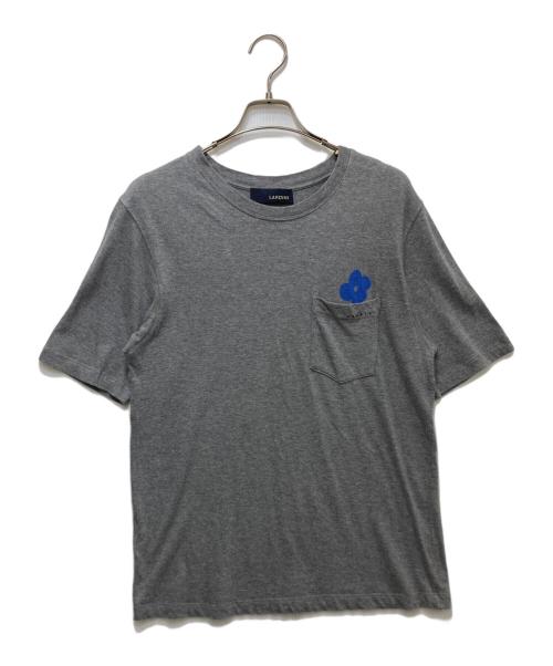 LARDINI（ラルディーニ）LARDINI (ラルディーニ) ロゴ刺繍 ブートニエール柄 ポケットTシャツ　JXLT02 グレー サイズ:Mの古着・服飾アイテム