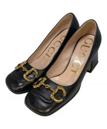 GUCCI（グッチ）の古着「ホースビットミドルヒールパンプス / 643886」｜ブラック