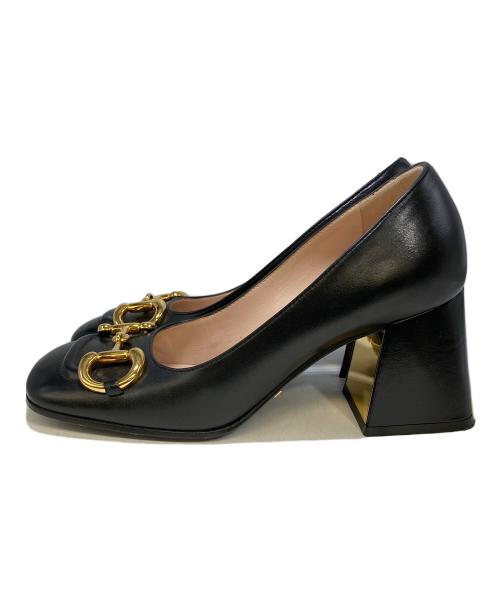 GUCCI（グッチ）GUCCI (グッチ) ホースビットミドルヒールパンプス / 643886 ブラック サイズ:35の古着・服飾アイテム
