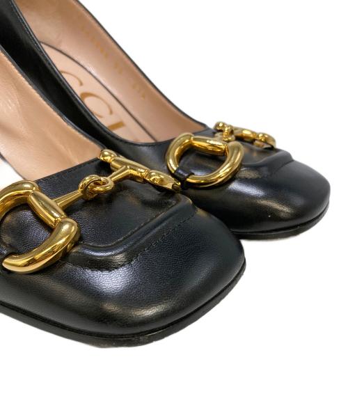 GUCCI（グッチ）GUCCI (グッチ) ホースビットミドルヒールパンプス / 643886 ブラック サイズ:35の古着・服飾アイテム