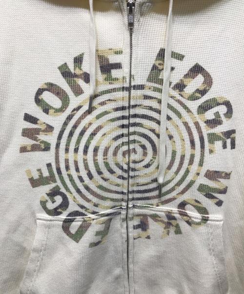 WOKE EDGE（ウォーク エッジ）WOKE EDGE (ウォーク エッジ) thermal zip hoodie ホワイト サイズ:Lの古着・服飾アイテム