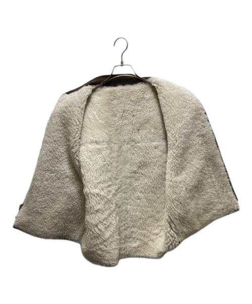 stussy（ステューシー）stussy (ステューシー) ムートンリバーシブルレザーベスト ブラウン サイズ:Sの古着・服飾アイテム