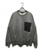 COMME des GARCONS HOMMEコムデギャルソン オム）の古着「フラップポケットスウェットトレーナー」｜グレー