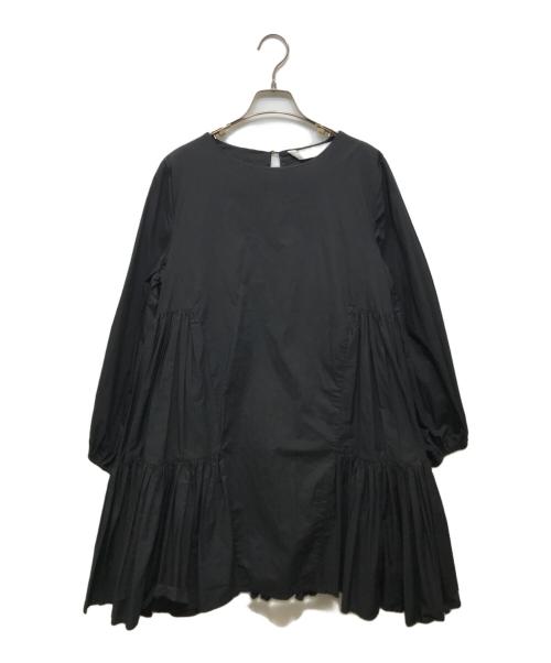 merlette（マーレット）Merlette (マーレット) パフスリーブ ティアードワンピース ブラック サイズ:XSの古着・服飾アイテム