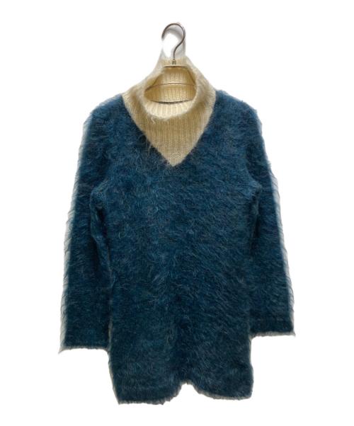UNDERCOVER（アンダーカバー）UNDERCOVER (アンダーカバー) モヘヤバイカラーワンピース グリーン サイズ:Sの古着・服飾アイテム