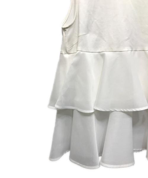 Heve（ヘイヴ）Heve (ヘイヴ) オーガンジーフリルトップス ホワイト サイズ:Fの古着・服飾アイテム