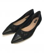 OHGAオオガ）の古着「ポインテッドトゥ切替パンプス」｜ブラック