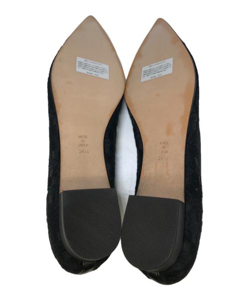 OHGA（オオガ）OHGA (オオガ) ポインテッドトゥ切替パンプス ブラック サイズ:241/2の古着・服飾アイテム